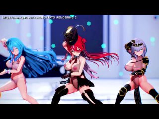 mmd houshou marine ( ) shirogane noel ( ) yukihana lamy ( ) ~ iris out